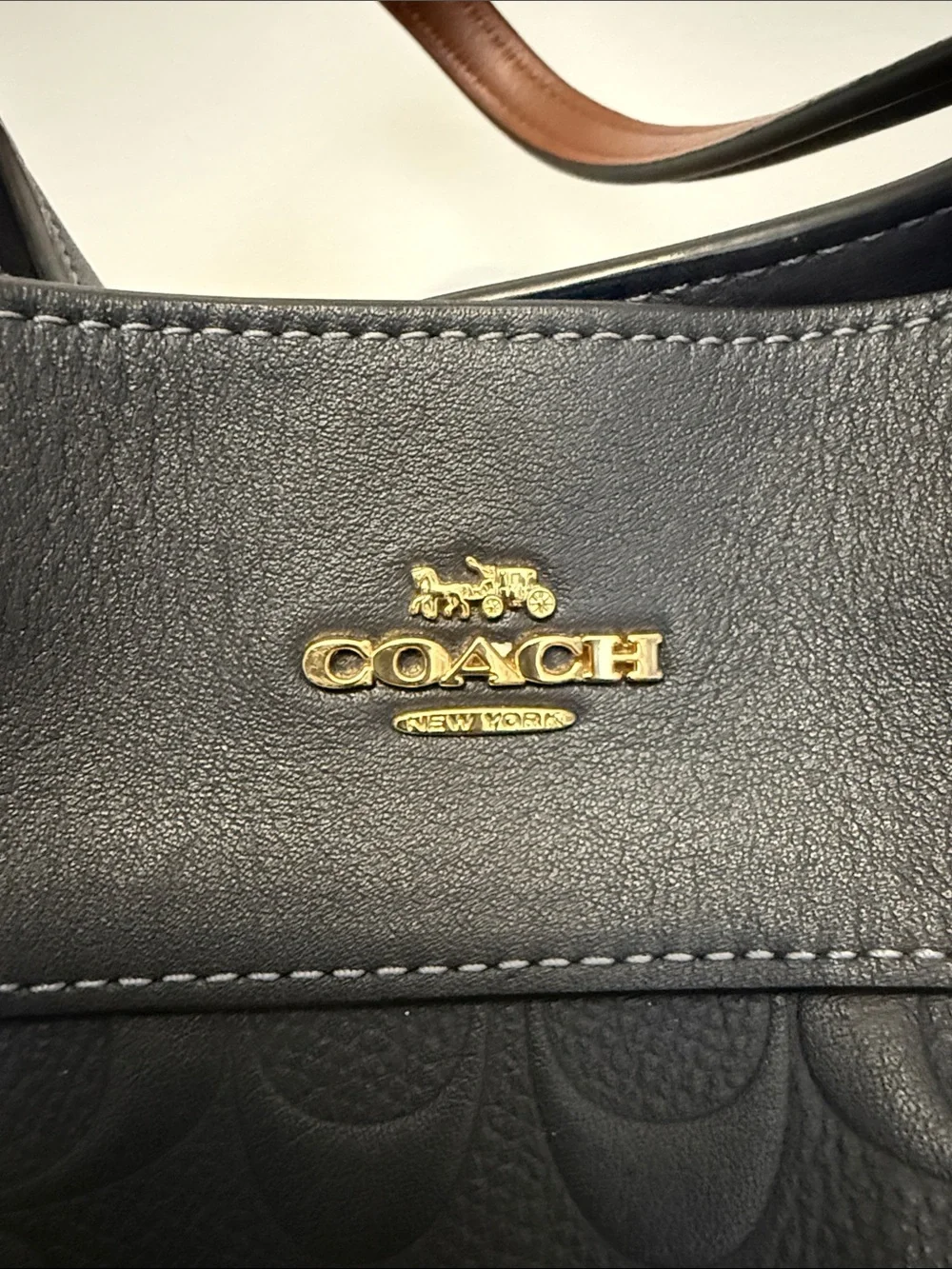 Coach Gray Embossed Leather Lexus Shoulder Hobo Bag with Gold Hardware